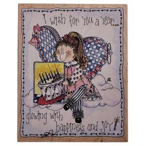 Stamps Happen "I Wish For You A Year" Rubber Stamp Wood Mounted